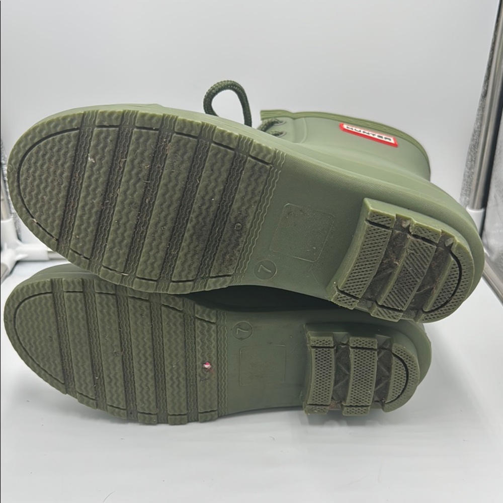 Hunter Women's Olive Lace-Up Rain Boots - Picture 9 of 16